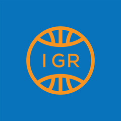 IGR Basketball Company logo. IGR Modern Sports logo design for entrepreneur and business. IGR Team Branding best icon.
