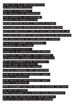 Set of Bold Inspirational Quotes Using Retro Label Maker Font