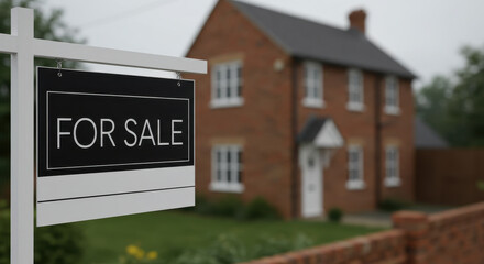 Fototapeta premium House for sale sign and home