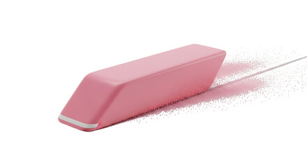Crisp pink eraser removing mistake line, perfect for design projects, educational resources, and creative campaigns needing a clean, modern look