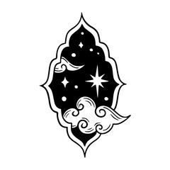 Obraz premium fantasy cosmic scene in a Moroccan shape