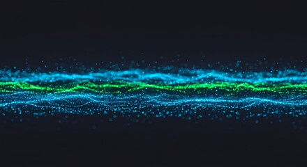 Futuristic glowing particle streams on dark backdrop