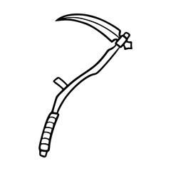 scythe illustration: an old-fashioned farming tool
