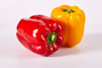 Red Bell Pepper And Chili On White Background