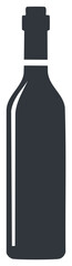 Obraz premium Wine Bottle Icon Illustration, Minimalist Silhouette, Dark Gray Bottle Vector, Elegant Alcohol Container Graphic