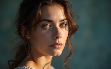 Young woman portrait with cracking effect. High quality