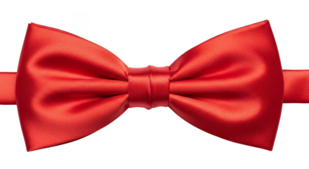 A vibrant red bowtie on black