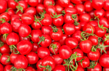 Cherry Tomatoes Red Flat Lay Food Background