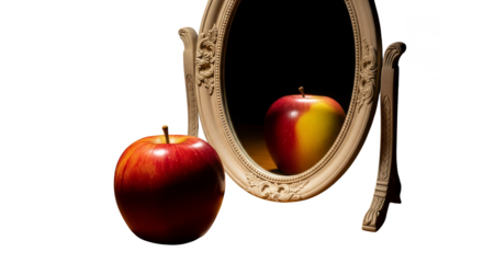 An apples reflection reveals hidden colors