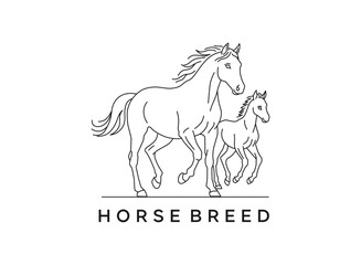 horse - equestrian logo monoline concept 