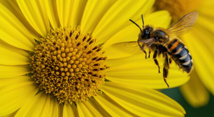 Bee on yellow flower