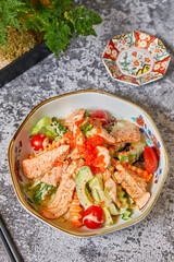 Salad with Salmon Roe and Vegetables Cold Dish
