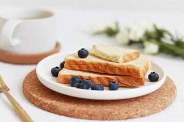 Breakfast Blueberry Toast Creative Food Poster