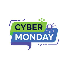 Cyber monday sale promotion discount digital tech advertisement vector