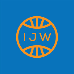 IJW Basketball Company logo. IJW Modern Sports logo design for entrepreneur and business. IJW Team Branding best icon.
