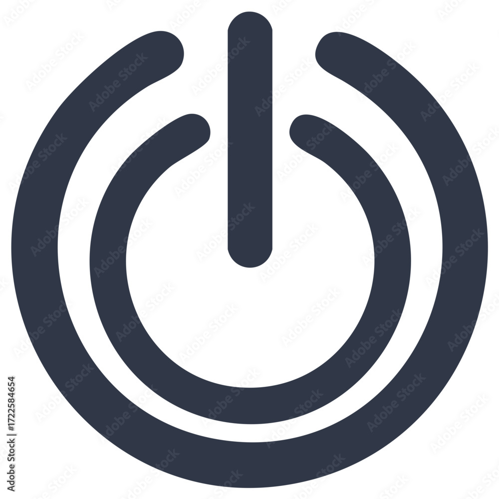 Poster power button icon design. modern and minimal power symbol on white background.