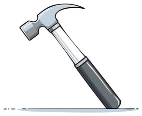 Vector illustration of a steel claw hammer tool for carpentry and construction work