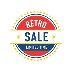 Retro sale limited time offer stamp badge vintage style graphic design vector