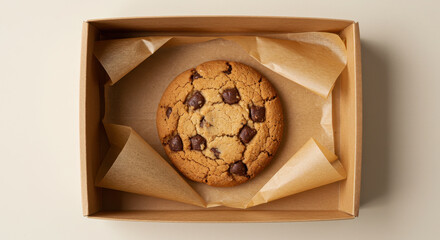 Chocolate chip cookie in box