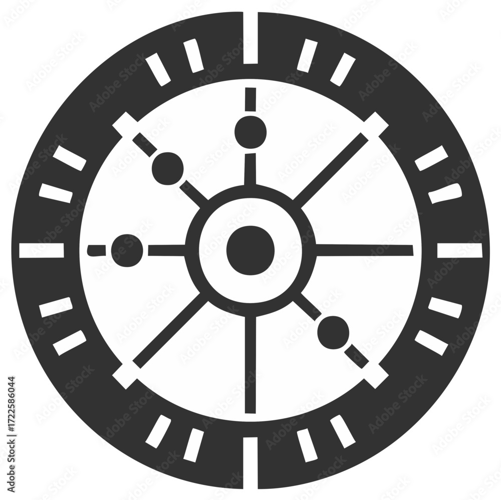 Poster abstract wheel symbol with dots and lines