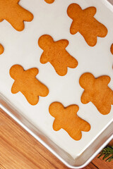 A tray of gingerbread man cookies