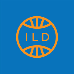 ILD Basketball Company logo. ILD Modern Sports logo design for entrepreneur and business. ILD Team Branding best icon.
