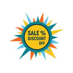 Fototapeta premium Exploding sale discount off sunburst graphic for advertising and promotions vector