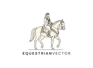 horse - equestrian logo monoline concept 