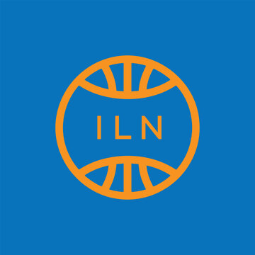 ILN Basketball Company logo. ILN Modern Sports logo design for entrepreneur and business. ILN Team Branding best icon.
