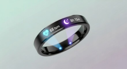 Futuristic smart ring with holographic display offers health tracking and wellness insights