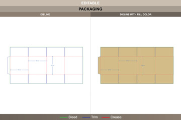 Square shipping box dieline for cardboard mailers, editable carton packaging template with folding mockup layout, professional branding, and precise structure die line