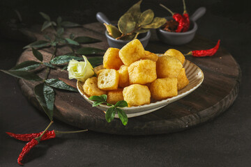 Fried Tofu Cubes With Vegetables Ingredient