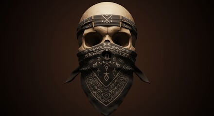 Skull with bandana