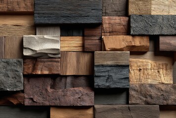 Wood blocks, various tones and textures