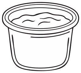 Drawn illustration of a small disposable container with dipping sauce