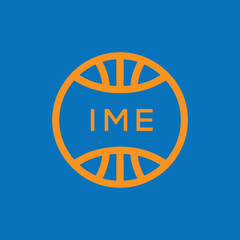 IME Basketball Company logo. IME Modern Sports logo design for entrepreneur and business. IME Team Branding best icon.
