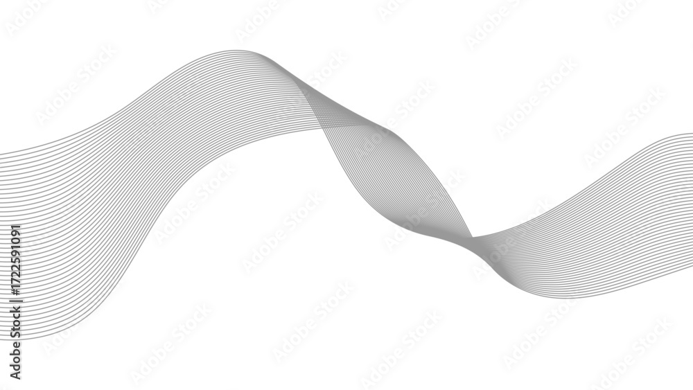 Poster abstract gray wave element for design, vector illustration, abstract wave lines digital element for 