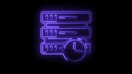 Database server time delay loading neon style futuristic cloud data storage - Powered by Adobe
