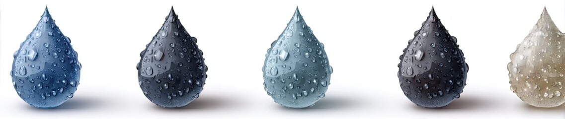 Various shades of liquid drops