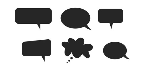 dialogue box silhouette vector set	
