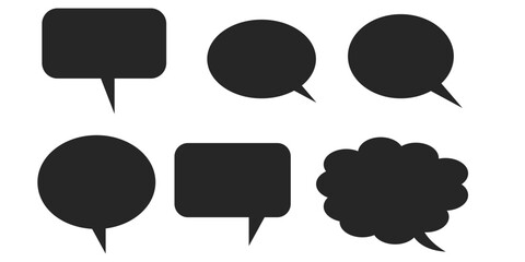 dialogue box silhouette vector set	
