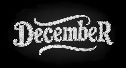 December Chalkboard Typography