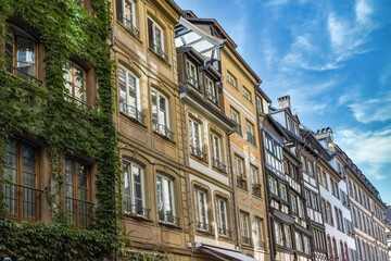 Strasbourg in France, old city center with colorful houses