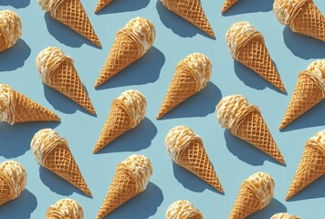 Ice cream cones in a geometric pattern
