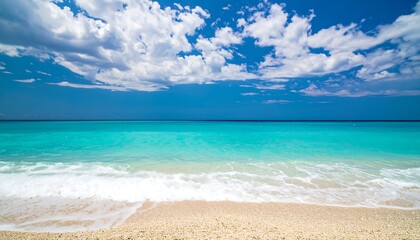 Tranquil Beach Scene Under a Sunny Sky.