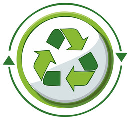Obraz premium Green Recycling Symbol Circular Arrow Icon for Environmental Sustainability