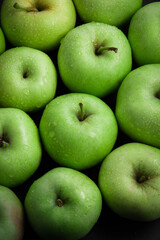 Green Apple Fruit On Summer Branch Closeup