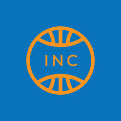 INC Basketball Company logo. INC Modern Sports logo design for entrepreneur and business. INC Team Branding best icon.
