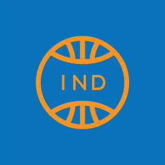 IND Basketball Company logo. IND Modern Sports logo design for entrepreneur and business. IND Team Branding best icon.
