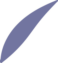 A purple curved shape on a white background